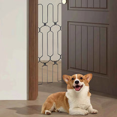 Metal Retractable Door Barrier Foldable Safety Dog Gate Chew Proof