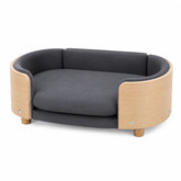 Modern Pet Sofa Bed with Wooden Frame and Soft Cushion, Raised Lounge Bed for Small Dogs and Cats