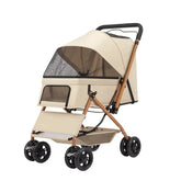 Premium Pet Stroller With Large Space, 4-wheel Stable Pet Cart for Small Medium Dogs Cats, Portable Travel Stroller for Camping