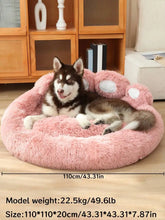 1 piece of bear paw-shaped plush pet bed, warm, breathable, and lined with plush, suitable for cats and dogs of all sizes to sleep deeply and safely on, for use in all seasons