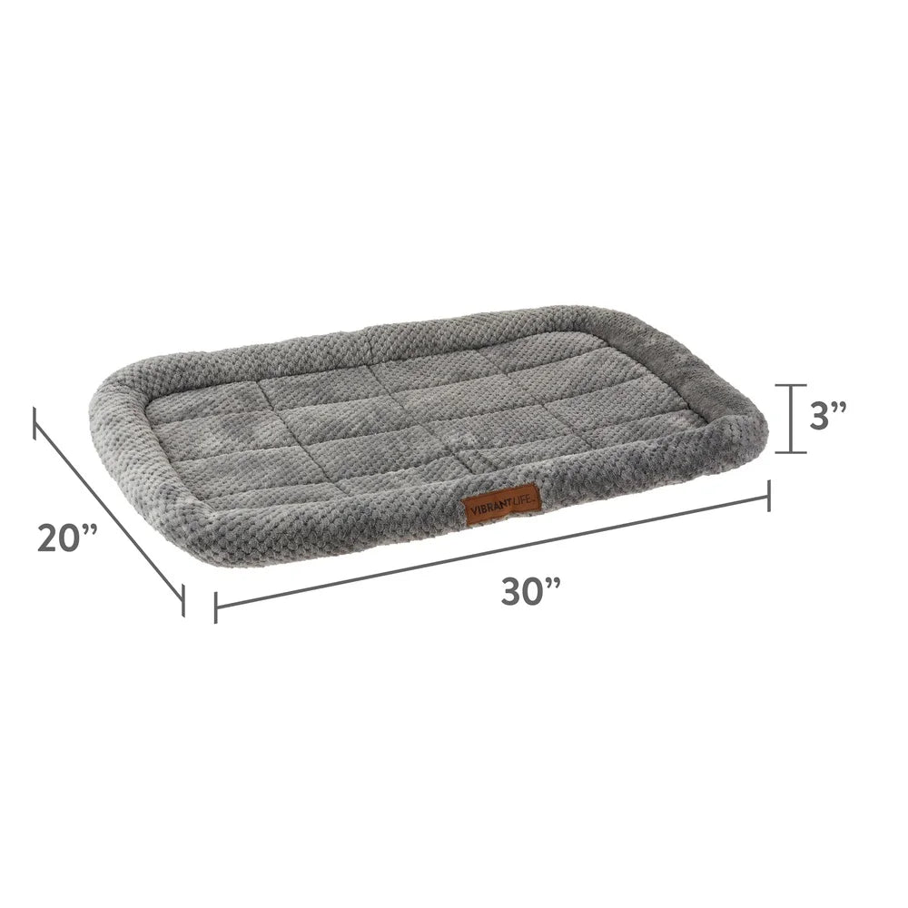 Cozy Dog Crate Mat 30 Inch Padded Cushion Plush Foam Support Soft Fabric Machine Washable Bolstered Pet Bed