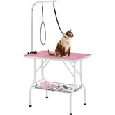 Portable Pet Grooming Table With Adjustable Arm And Dual Nooses