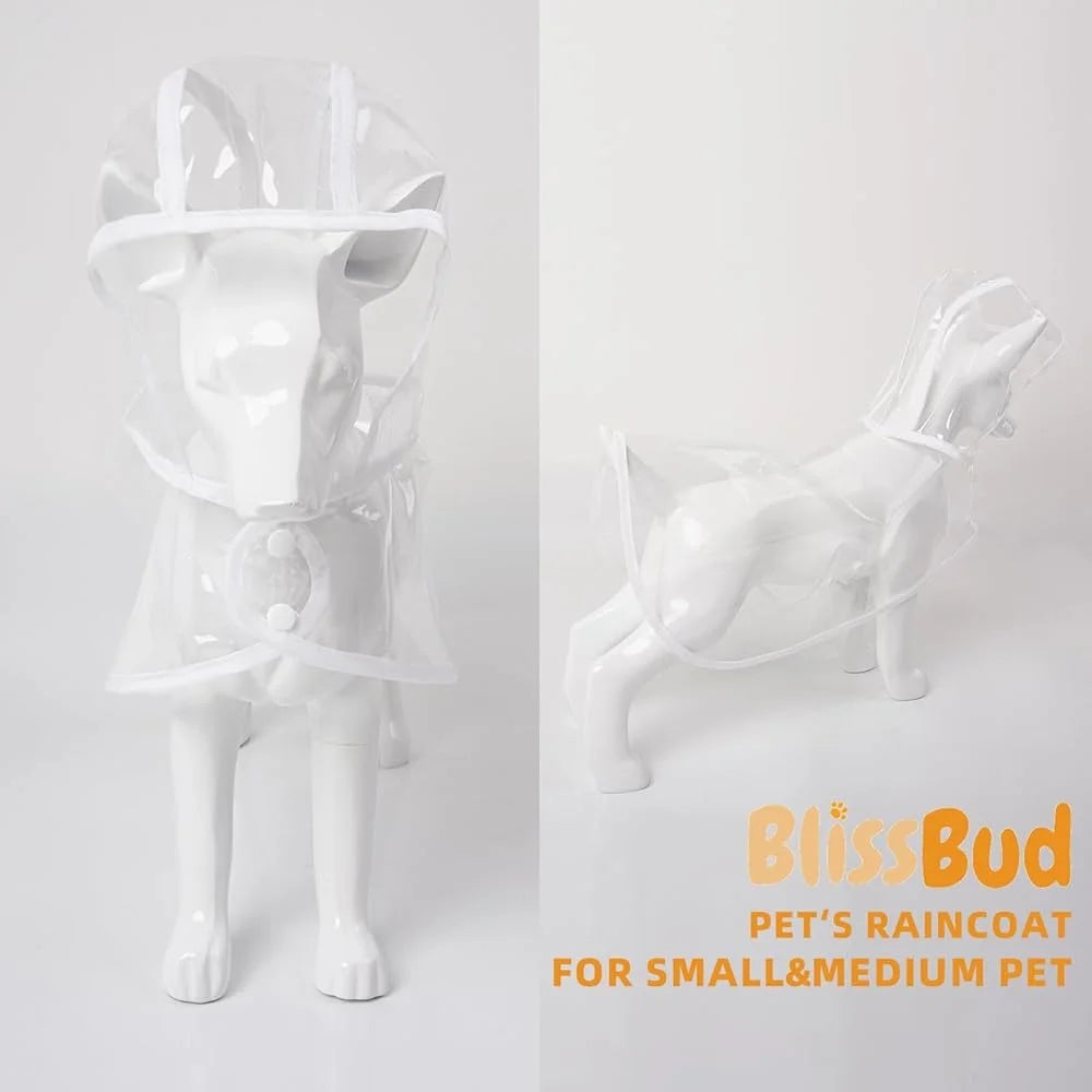 Transparent Dog Rain Jacket Waterproof Lightweight Harness