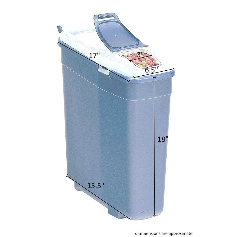 Airtight Stackable Smart Storage Container Dog Food with Gasket Seal Large Top Opening Small Access Lid 50 lbs Capacity