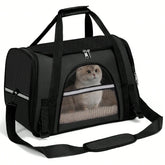 Breathable Pet Carrier Bag Airline Approved Foldable Pet Travel Carrier Secure Anti Escape Zipper Ventilated Spacious Collapsible Cat Dog Carrier Handbag With Shoulder Strap For Small Puppy Kitten Outdoor Car Travel