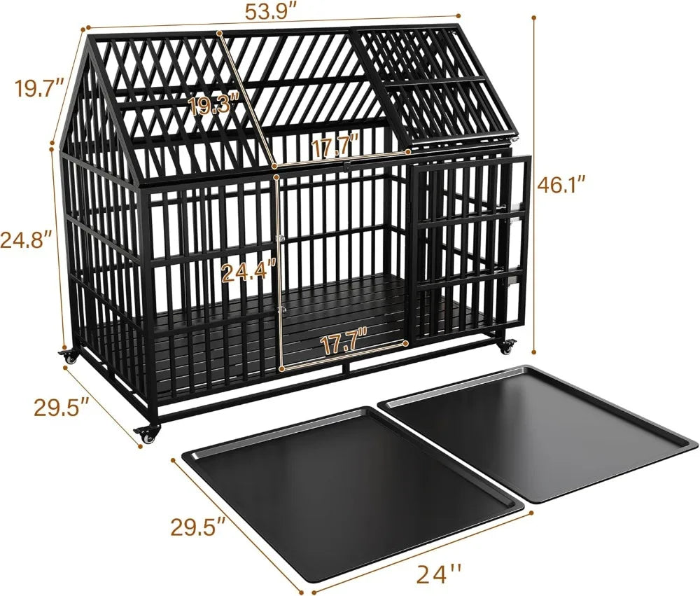 HeavyDuty Dog Crate With Mat For Dogs Double Door Design