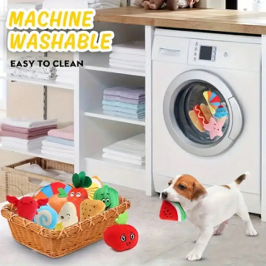 Squeaky Plush Dog Toy Set Multi Pack Various Designs