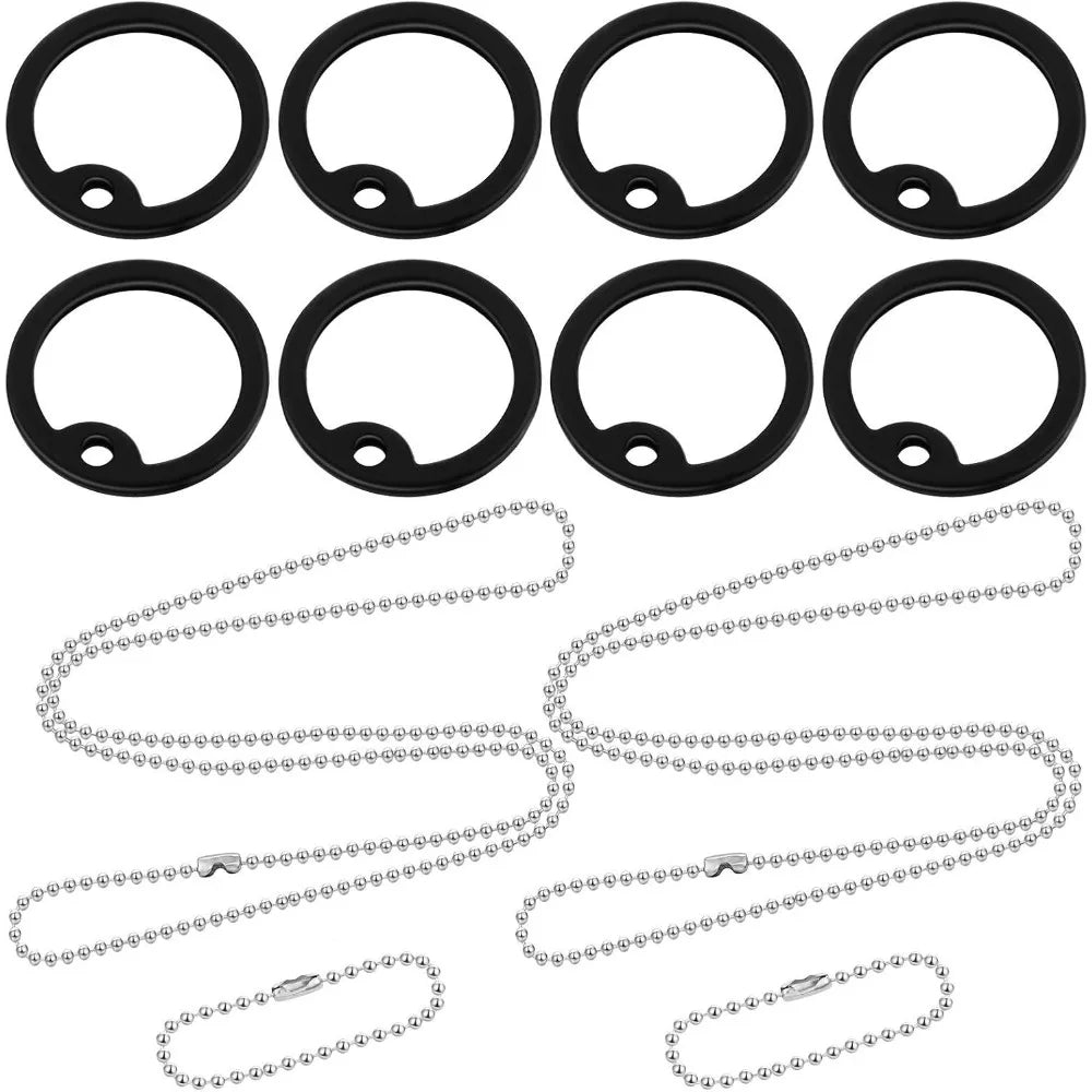8 Pcs Dog Tag Silicone Military Engraved Dog Tag with 4 Stainless Steel Chain Black Army Pet Tags Cover Rubber ID Prot
