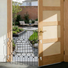 Metal Retractable Door Barrier Foldable Safety Dog Gate Chew Proof
