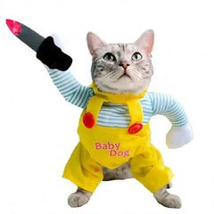 Halloween Pet Costume With Cap For Cats And Dogs