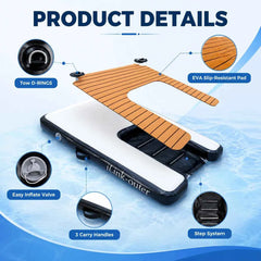 VANCEN Inflatable Dog Ramp for Small Dogs Easy Assembly Supports up to 230lbs Ideal Pet Accessory for Lakes Rivers Beaches