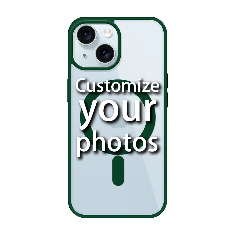 Magnetic Pattern Customized Acrylic Matte Phone Case For iPhone16 15 14 13 12 11 Pro Max XS Shockproof birthday gift pet dog
