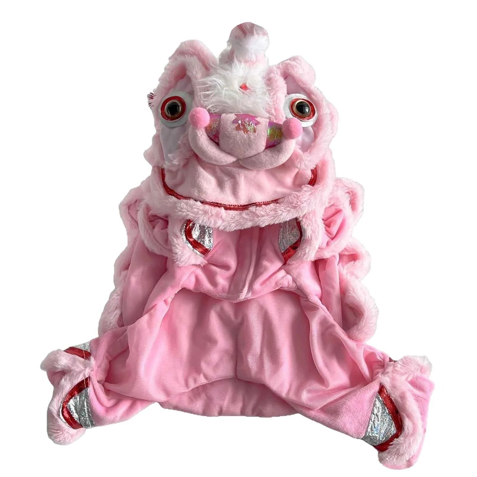 Dog Lion Dance Costume Thickened Warm Winter Outfit For Dogs
