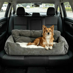 Pet Car Seat, Portable Dog Booster Seat with Safety Leash & Storage Pockets, Waterproof Travel Cat Bed for Small/Medium/Large Dogs