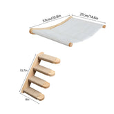 Wall Mounted Cat Hammock Set Multi Functional Climbing Shelves Perches Sisal Scratching Wooden Steps Ladder Large Cat Furniture Kit for Indoor Cats Sleeping Playing