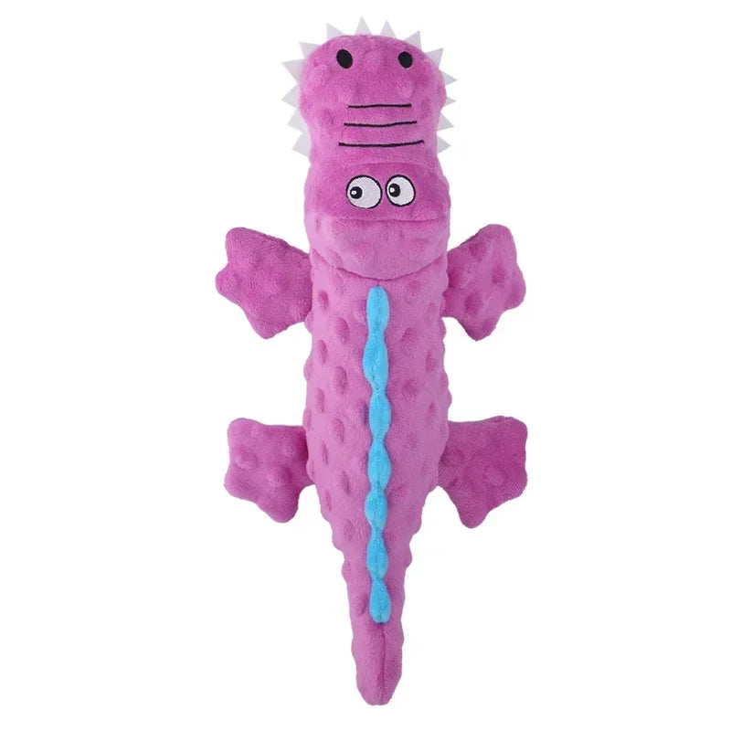 Soft Plush Pet Dog Squeaky Chew Toys Stuffed Crocodile for Small Large Dogs Cat Cute Interactive Squeak Toy Durable