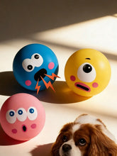 Squeaky Dog Toy With Big Eyes Durable Rubber Dental Ball