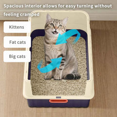 Fully Covered Cat Litter Box Pull Out Drawer Scoop