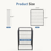JHK 4 Panels Metal Dog Playpen Pet Fence 24 Inch to 40 Inch Foldable Large Dog Puppy ExercExercise for Yard Gate Camping Outdoor