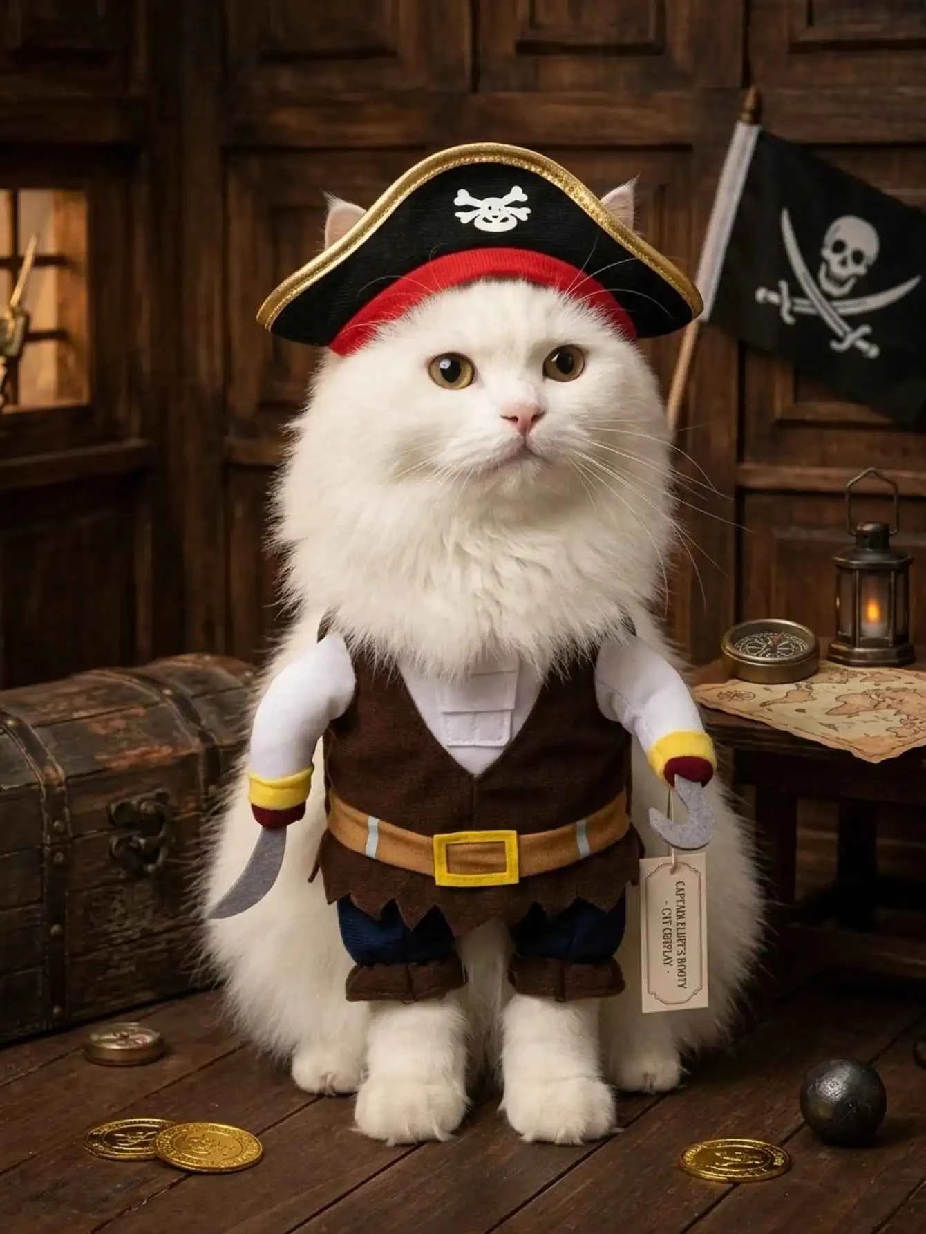 Halloween Pet Pirate Costume For Cats And Dogs Cosplay