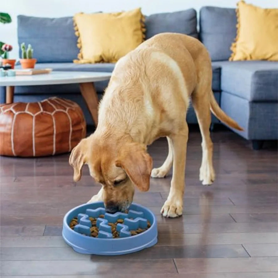 Fun Feeder Slo Bowl 4‑Cup Capacity, Slow Feeding, to Dogs, Non‑Slip,,Notch Pattern
