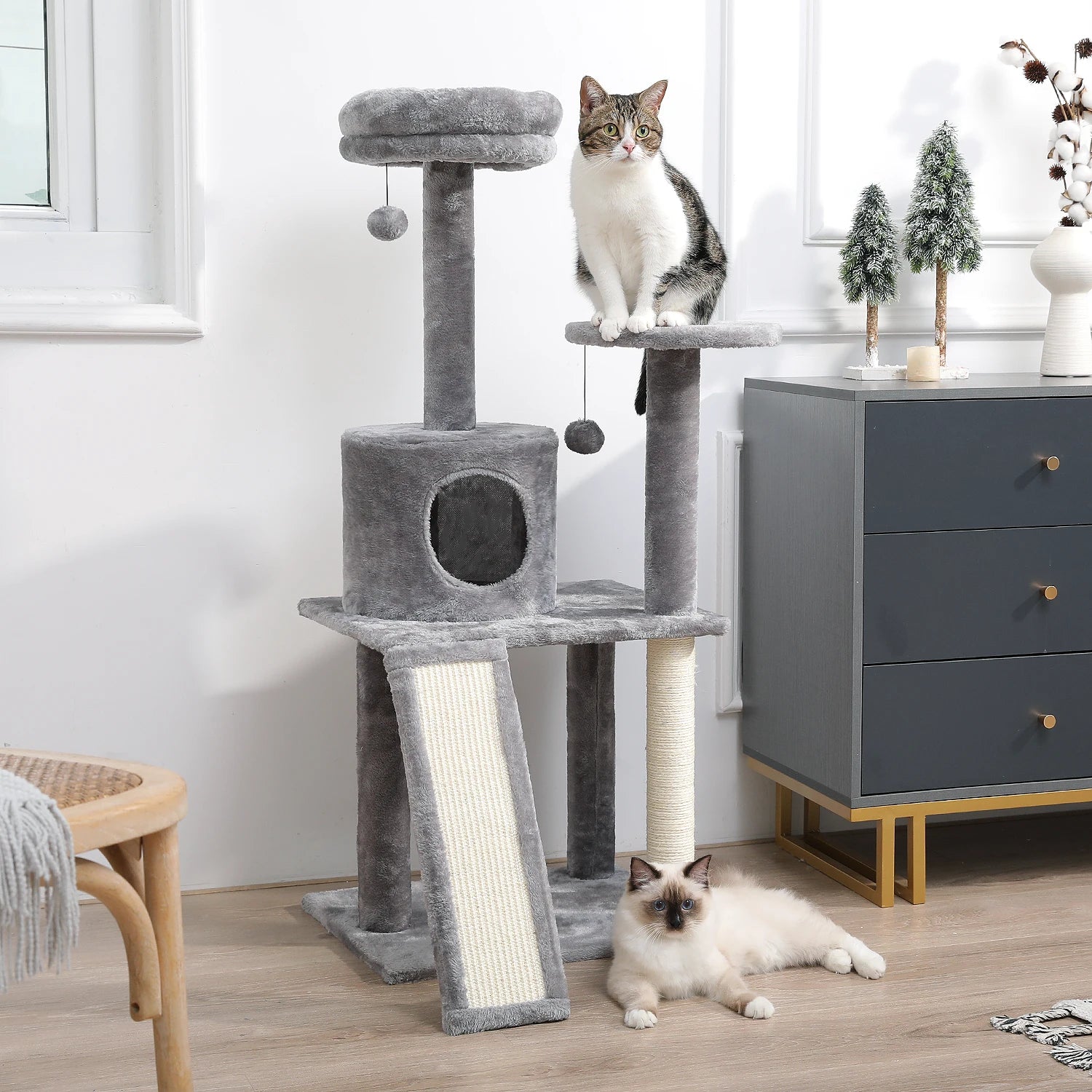 Multi Level Cat Tree Tower With Scratching Post Condo
