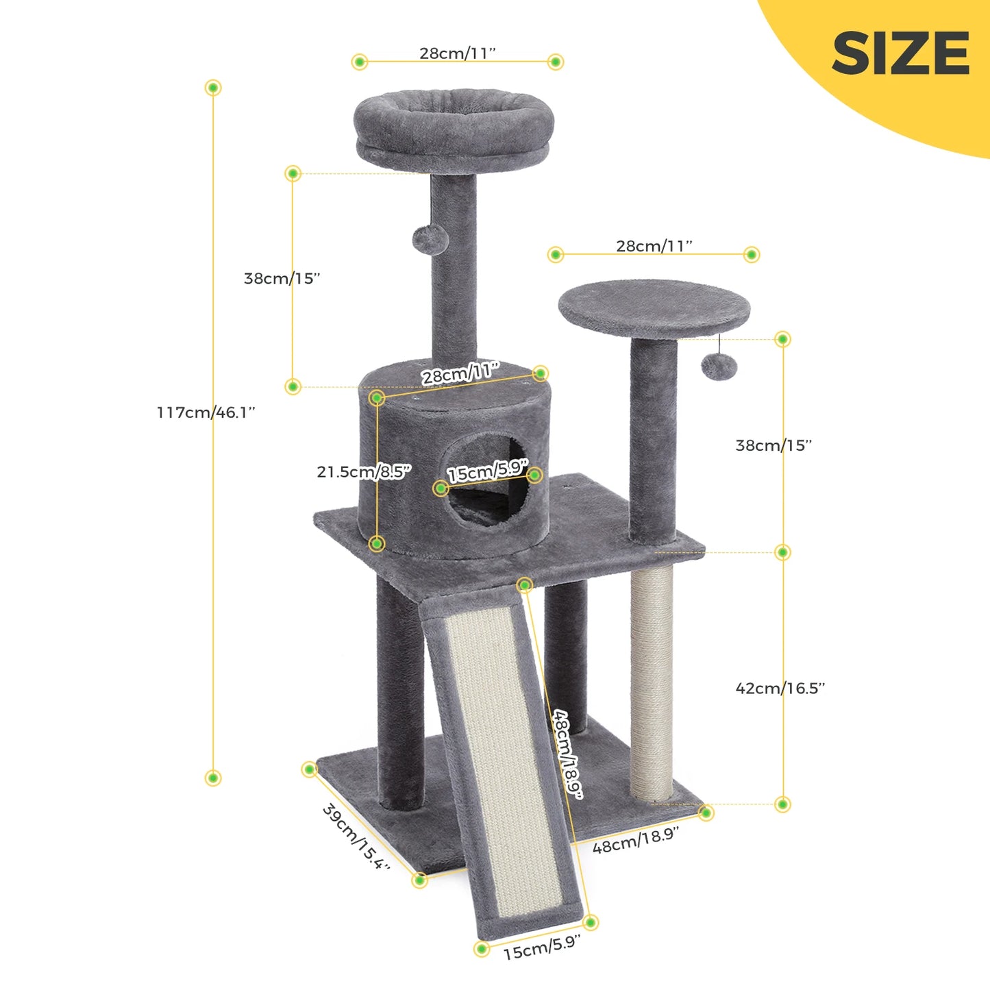 Pet Harmony Supplies PAWZ Road Cat Tree Tower 5 Tier