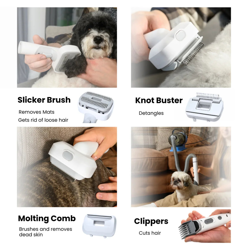 Grooming Kit For Dogs And Cats With Vacuum And Clippers