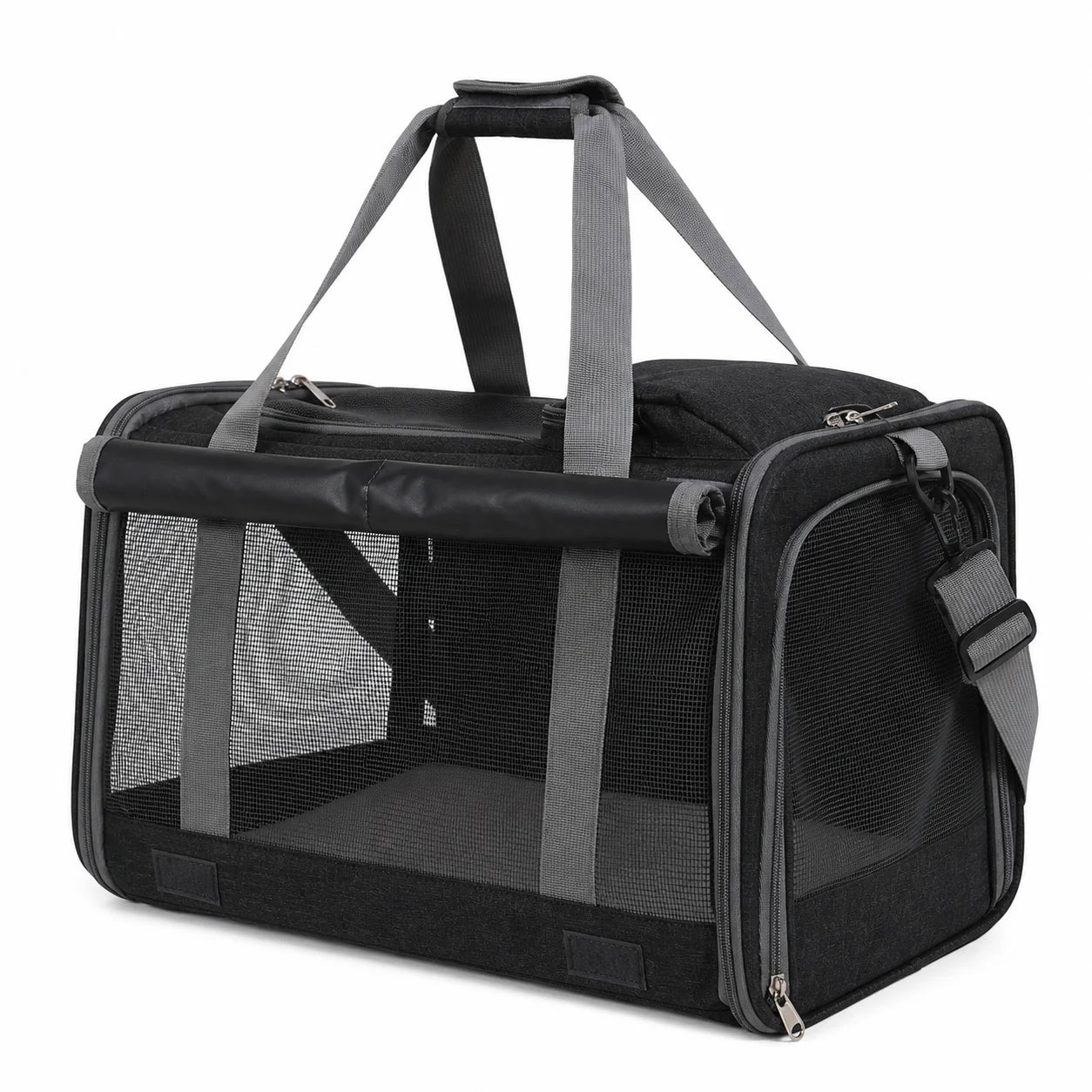 Portable Expandable Pet Travel Bag Soft Sided Breathable Carrier Crossbody