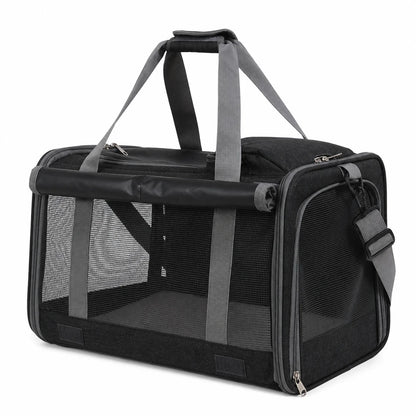 Portable Expandable Pet Travel Bag Soft Sided Breathable Carrier Crossbody
