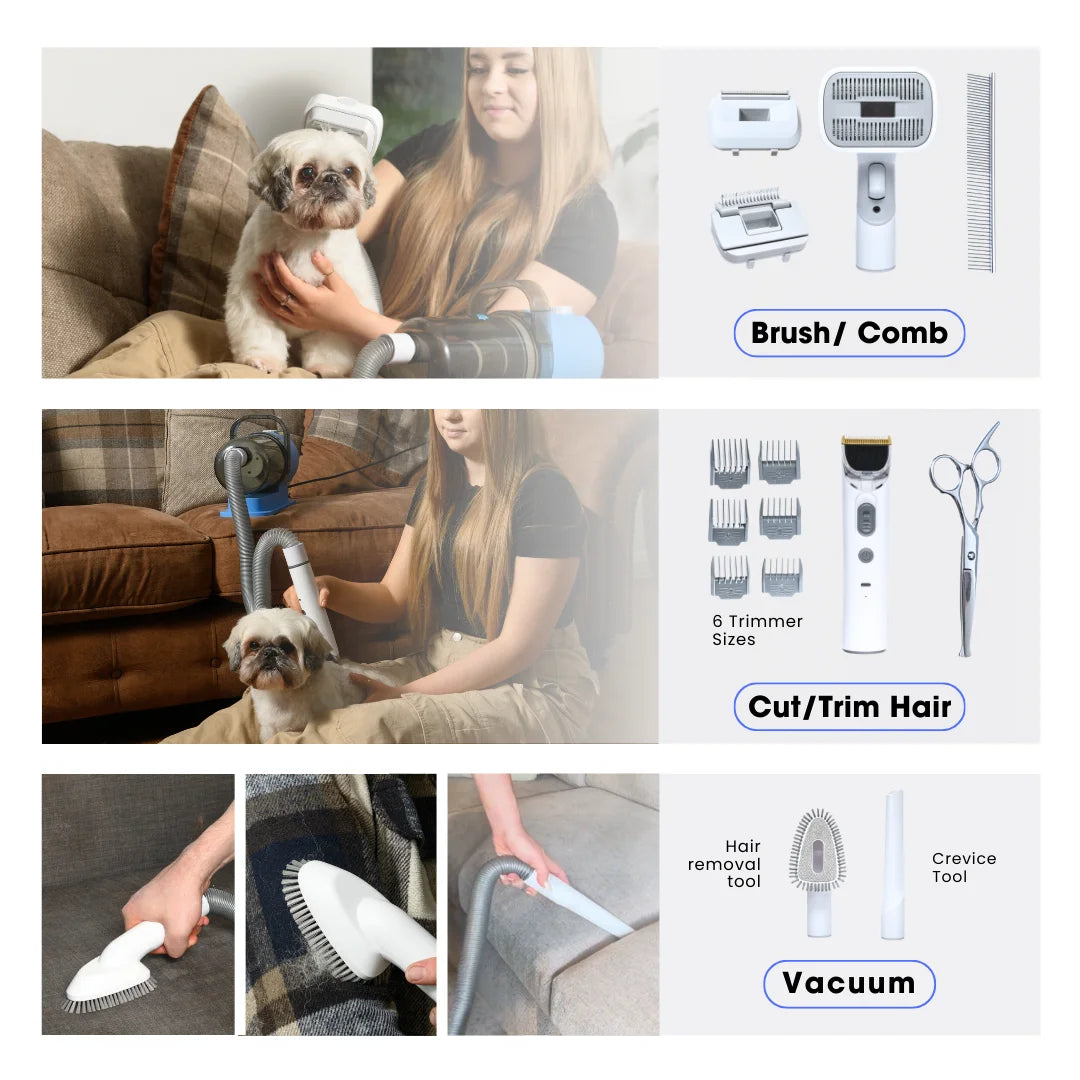 Grooming Kit For Dogs And Cats With Vacuum And Clippers