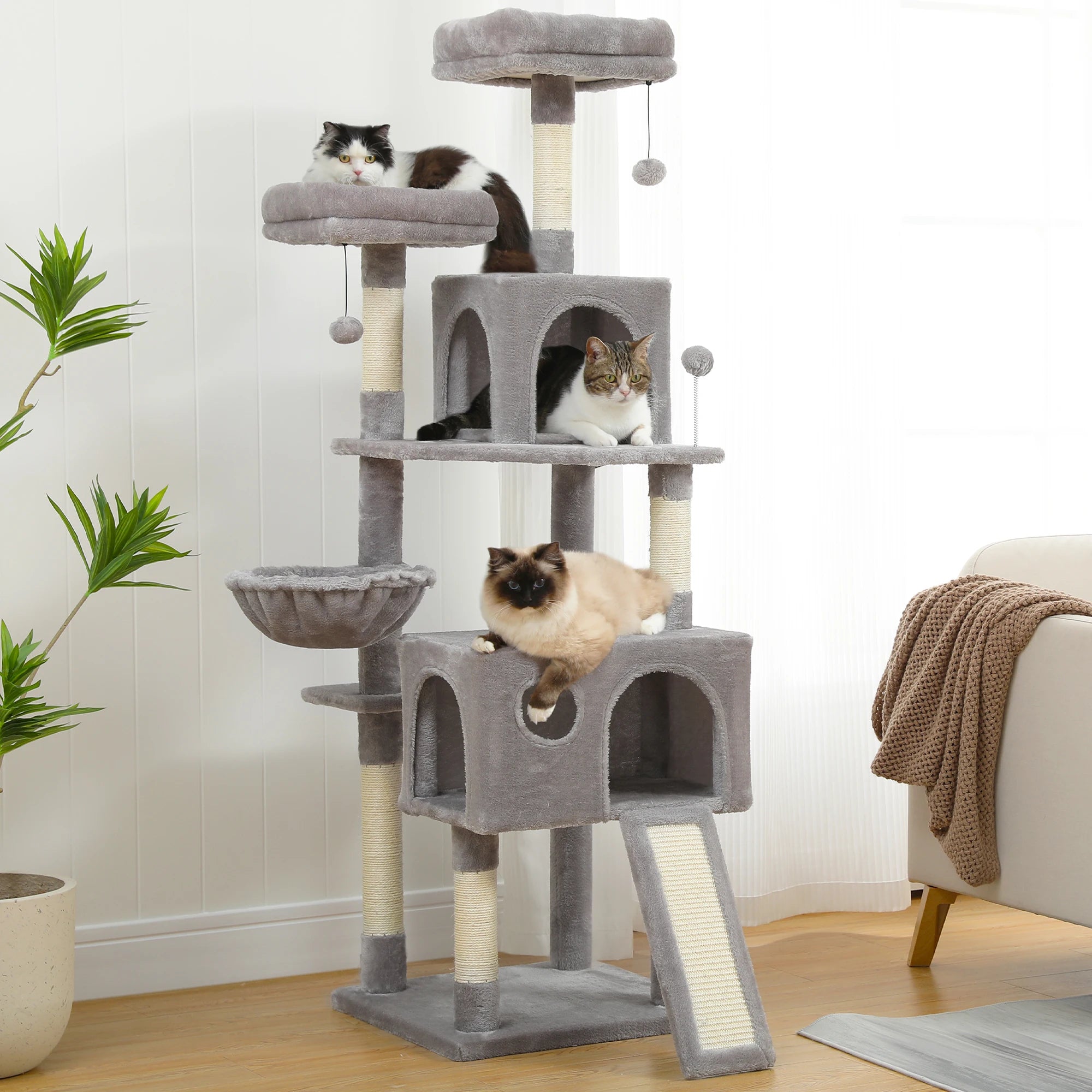 Multi Level Cat Tree Tower With Scratching Post Condo