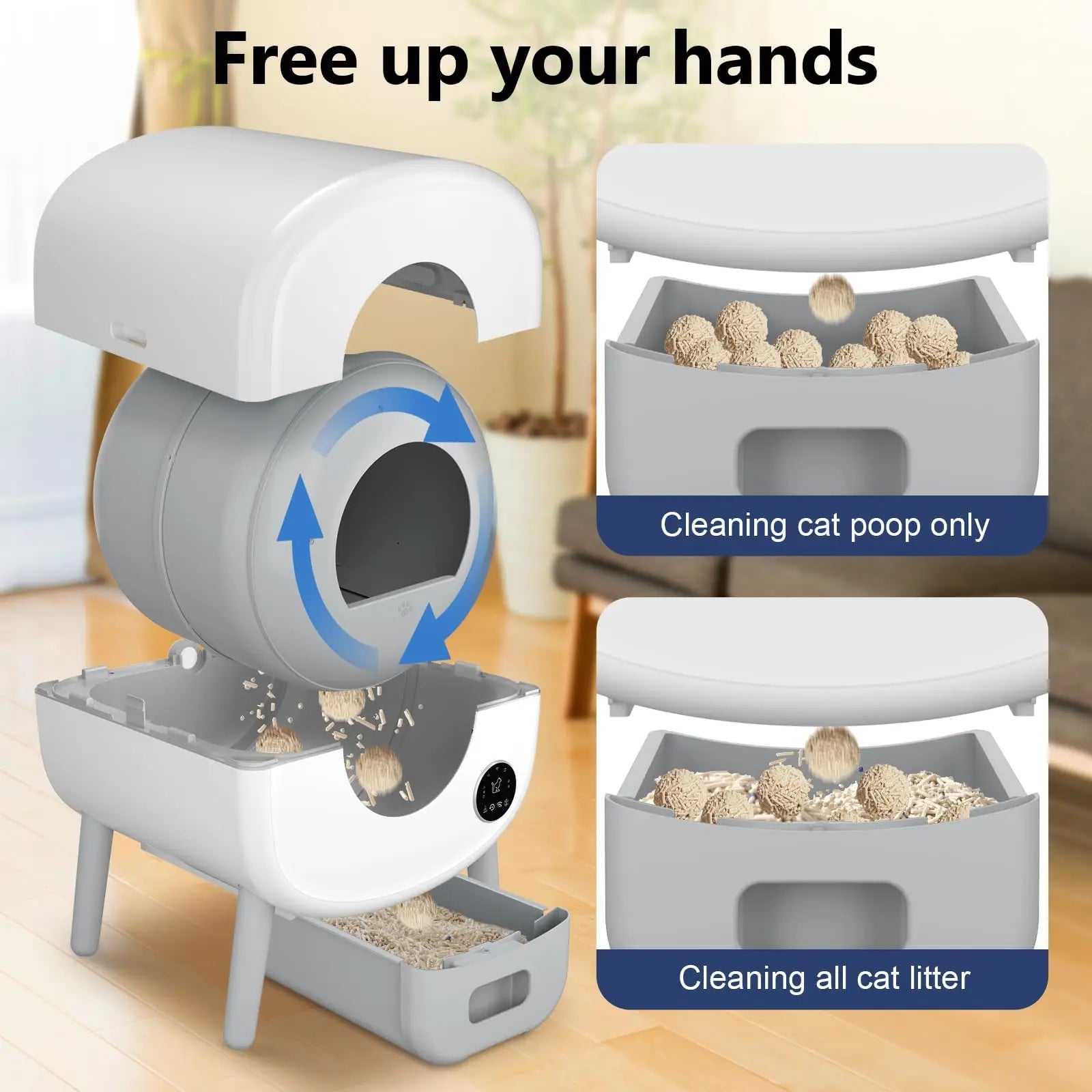 Smart Self Cleaning Cat Litter Box With App Control