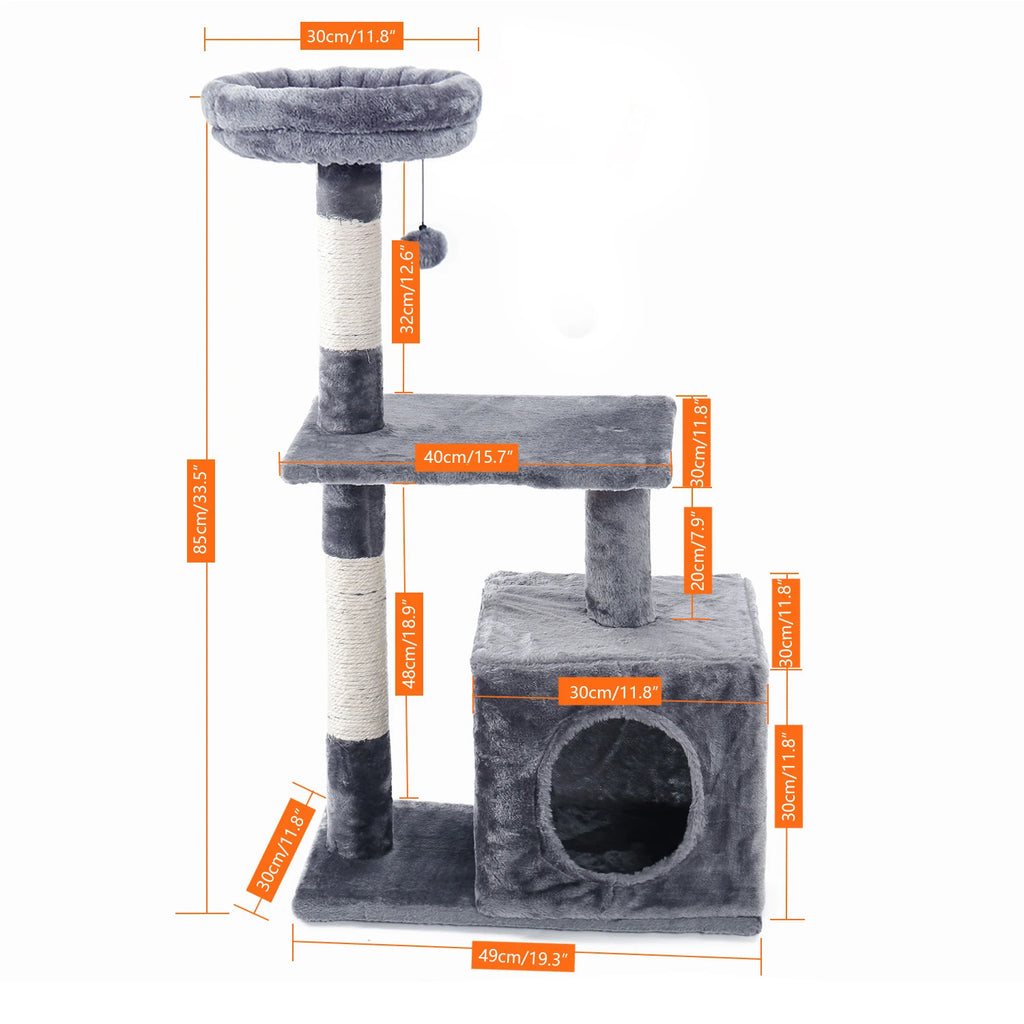PAWZ Road Multi Level Cat Tree Tower Scratching Post Indoor
