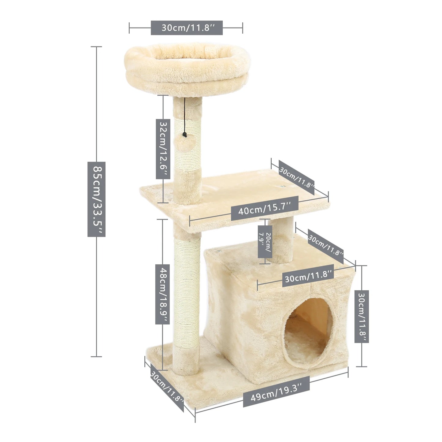 PAWZ Road Multi Level Cat Tree Tower Scratching Post Indoor
