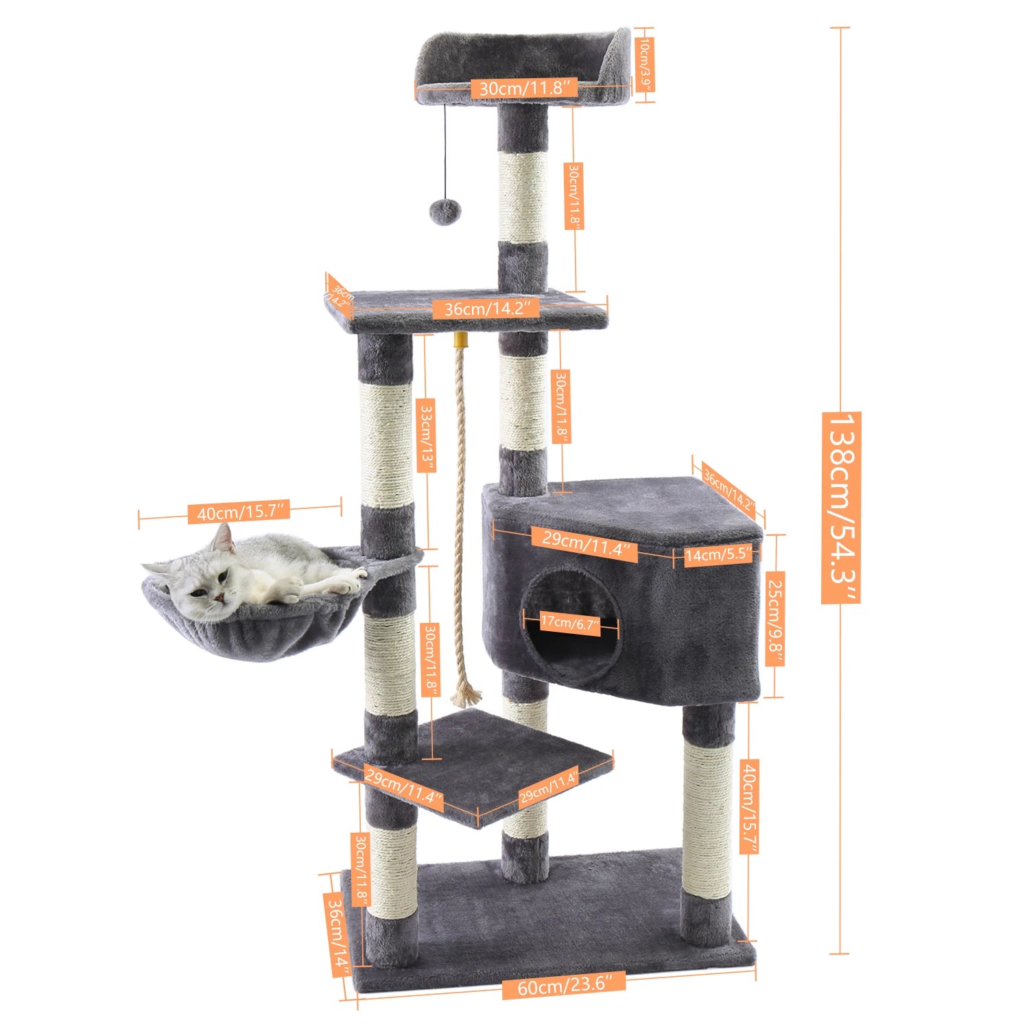 Pet Harmony Supplies PAWZ Road Cat Tree Tower 5 Tier