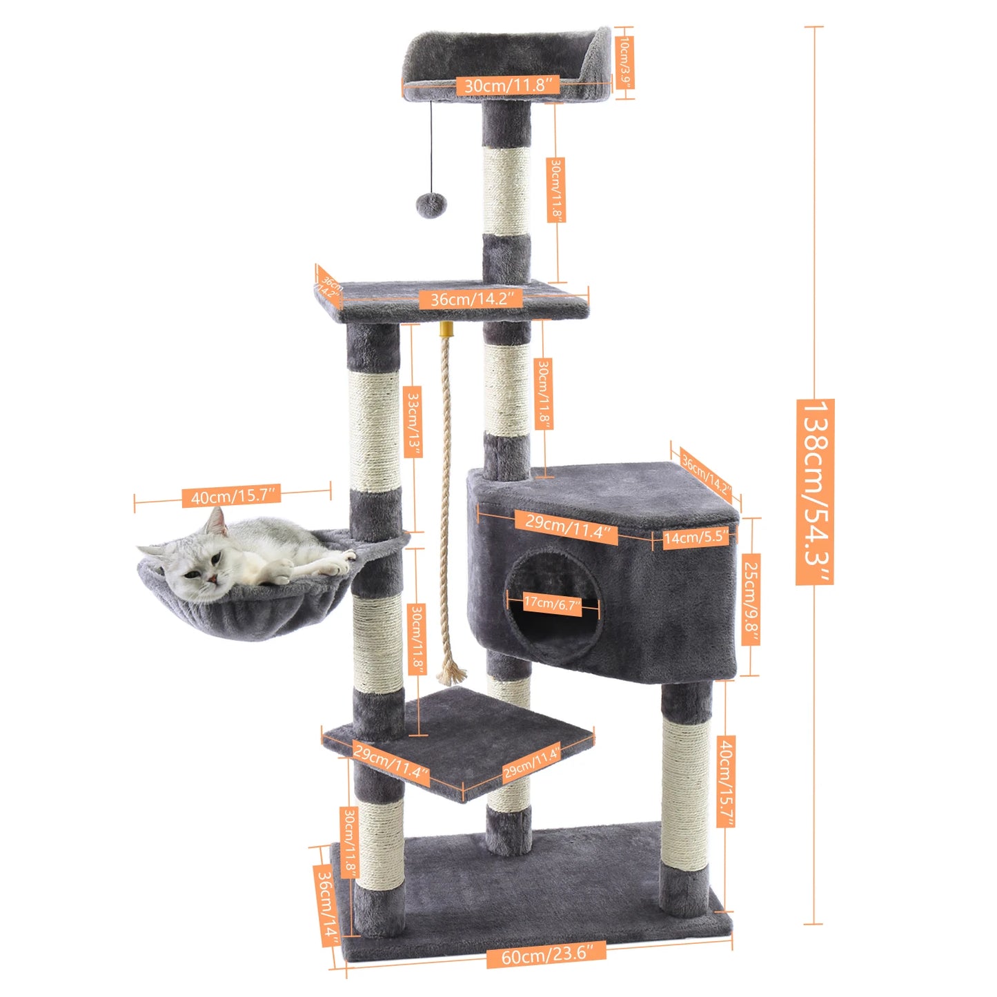 PAWZ Road Multi Level Cat Tree Tower Scratching Post Indoor