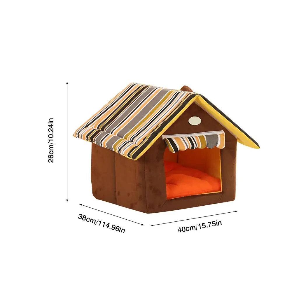 Pet Cat House Waterproof Comfortable Cotton Nest For Outdoor Outdoor House In Winter Thick Warm Can Be Taken Apart Washed Folded