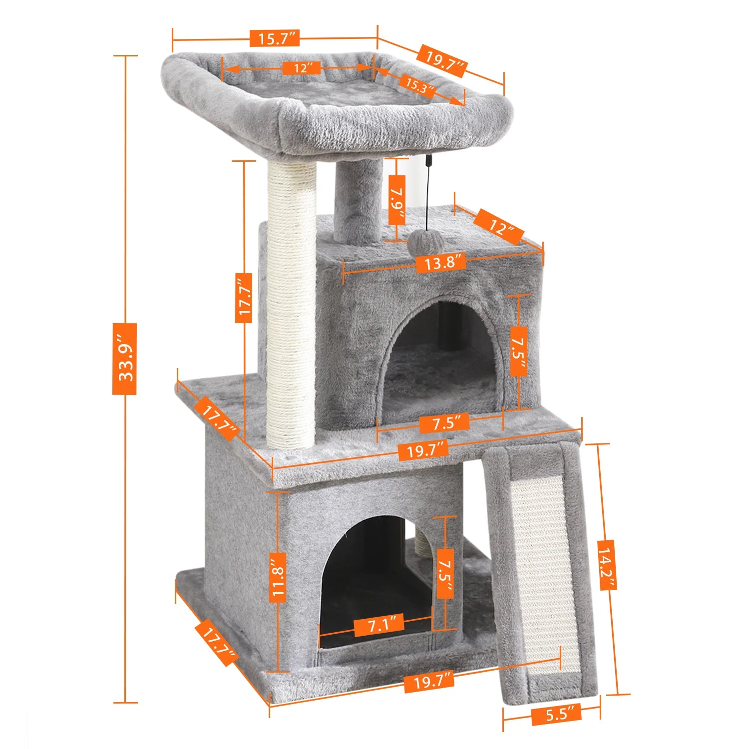 PAWZ Road Multi Level Cat Tree Tower Scratching Post Indoor