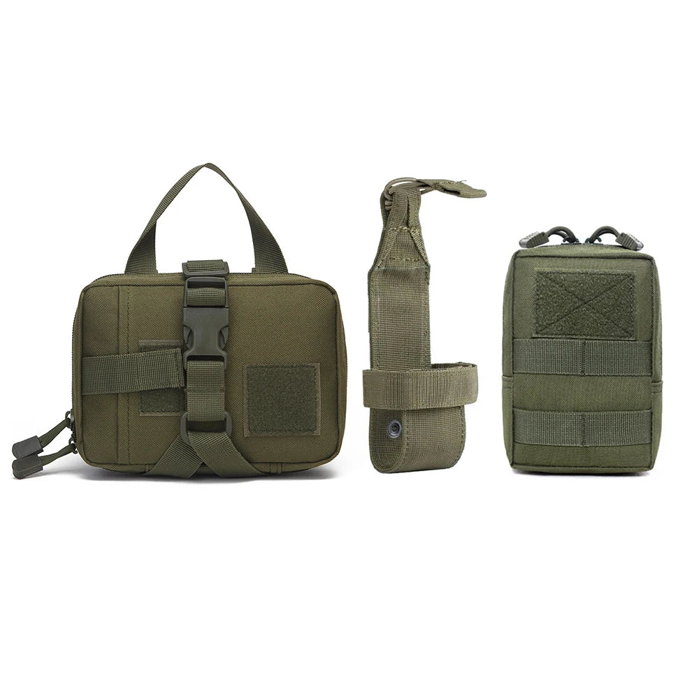 Dog Tactical Bag Set With Harness Pouches And Bottle Holder