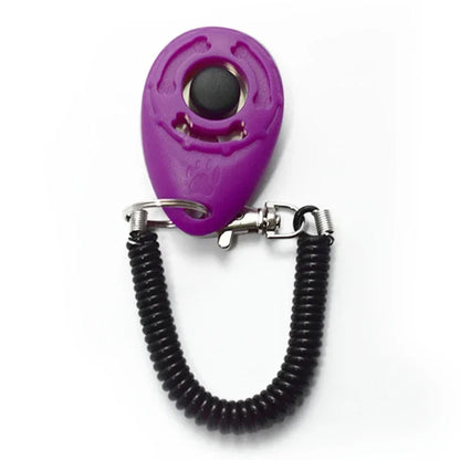 2 in 1 Dog Training Clicker Pet Plastic New Dogs Click Trainer Aid Tools Adjustable Wrist Strap Sound Key Chain Dog Supplies