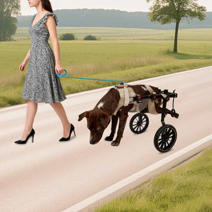 Pet Walking Aid Pet Rehabilitation Walking Aid Multi-Scenario Usage 2-Wheel Dog Wheelchairs for Back Legs/Senior Dogs 65kg Load