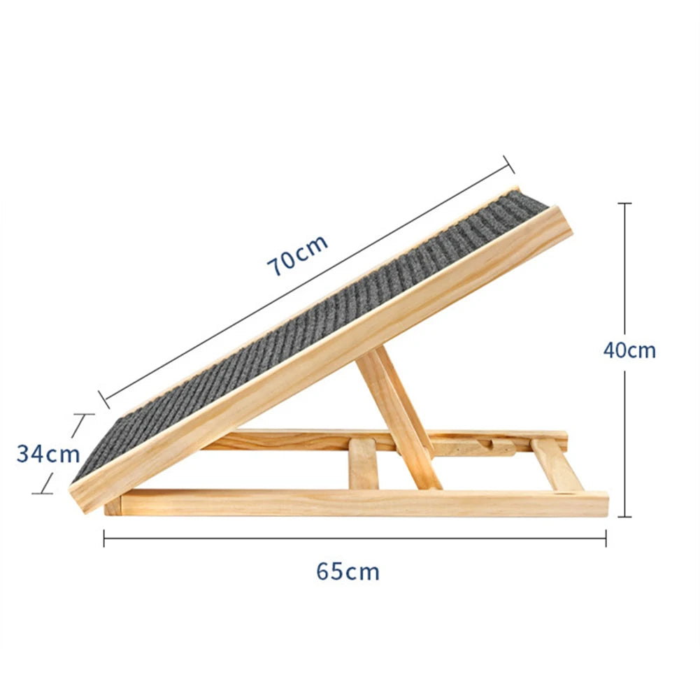 TWISTER.CK Pine Wood Dog Ramp Ladder Folding Non Slip