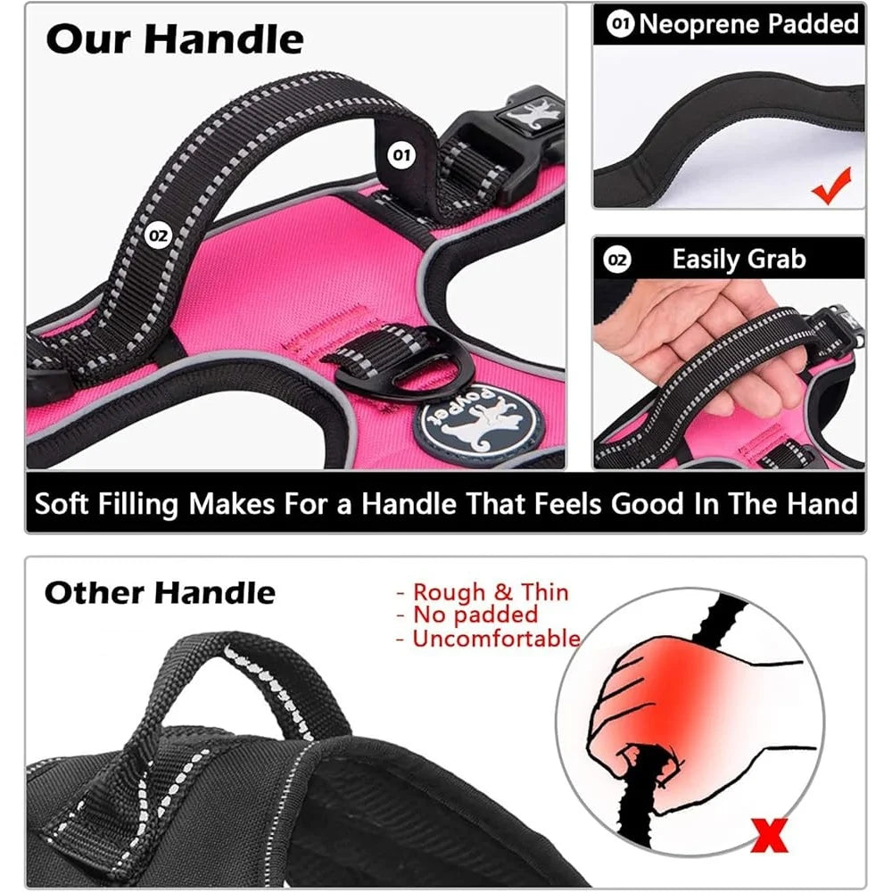 No Pull Reflective Dog Harness With Padded Handle Walking