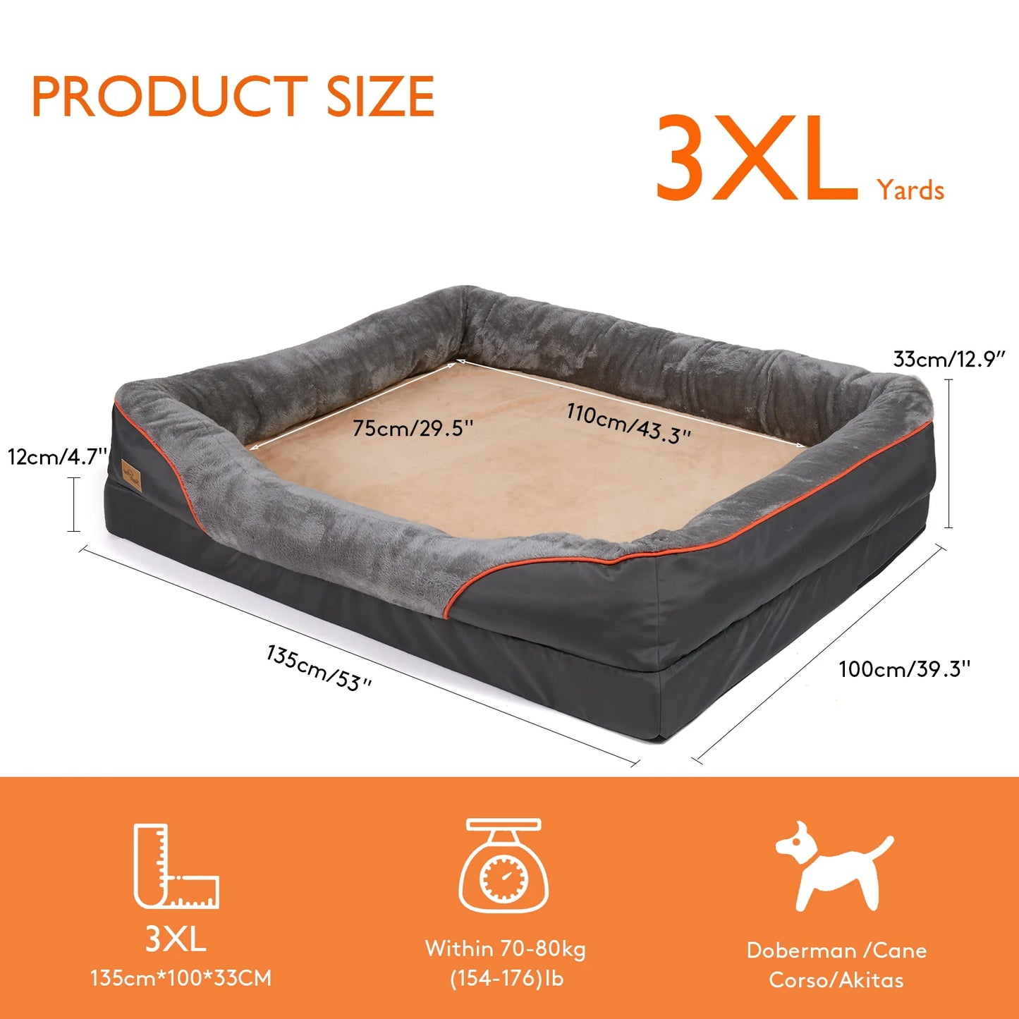 BINGOPAW Dog Bed Soft Comfortable Anti Allergy Fleece Waterproof