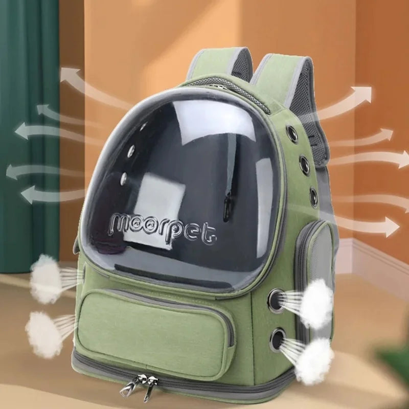 Pet Cat Carrier Backpack Outdoor Bag For Small Dogs Breathable