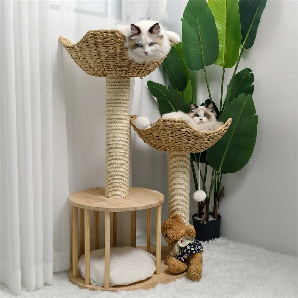 BORWARTCN Three Tier Cat Tree With Plush Napping Perches