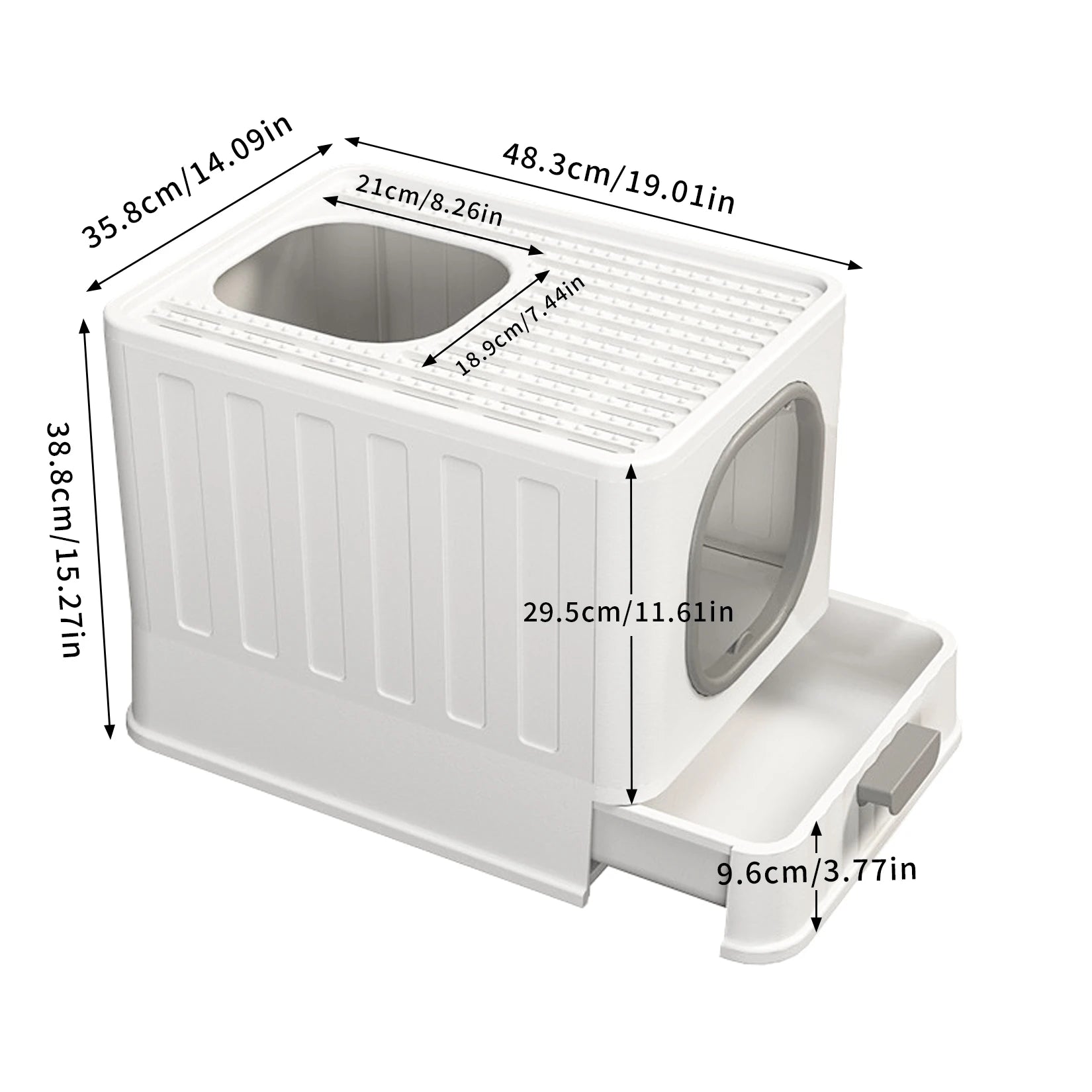 Enclosed Cat Litter Box With Lid Top Entry Scoop Included