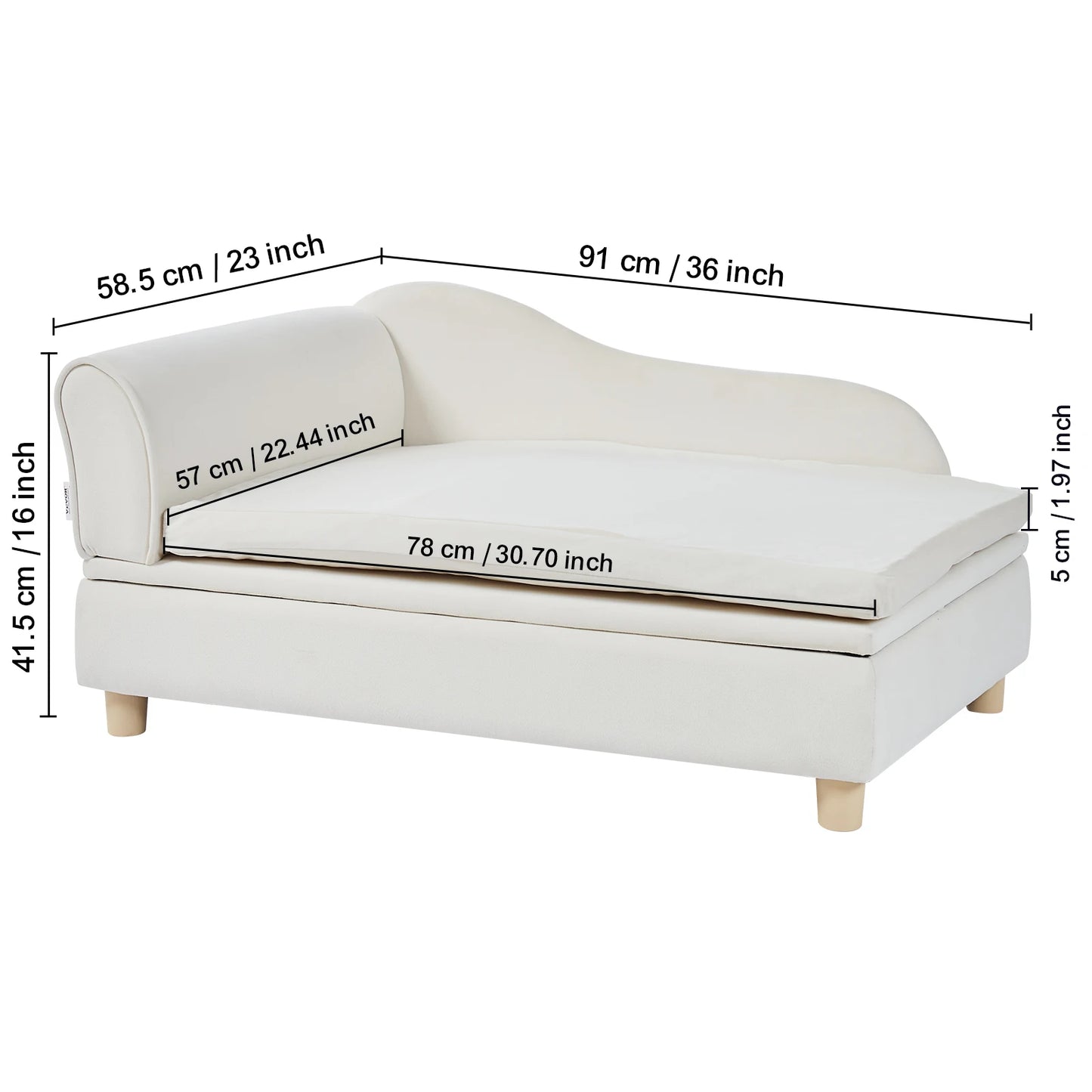 SucceBuy Velvet Pet Sofa for Dogs and Cats Living Room