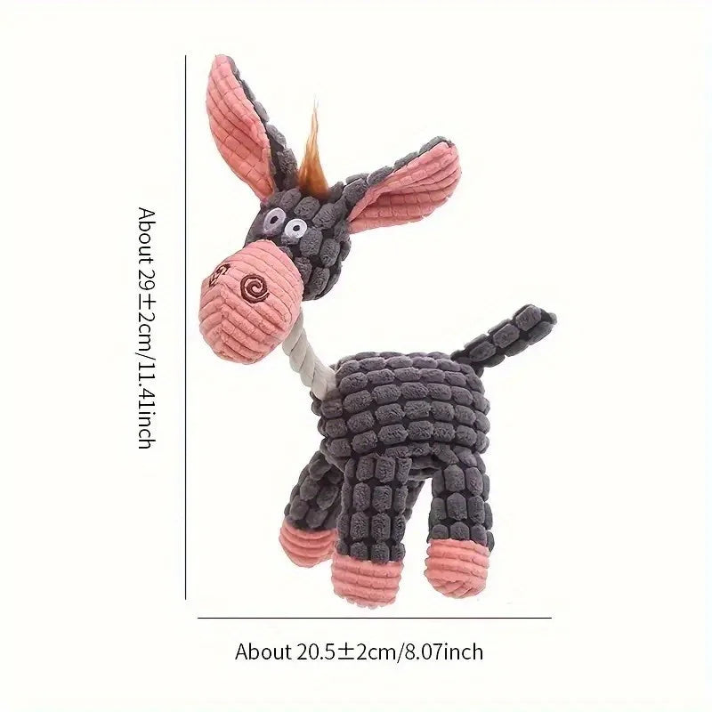 Plush Squeaky Puppy Chew Toys For Small Dogs Donkey Design